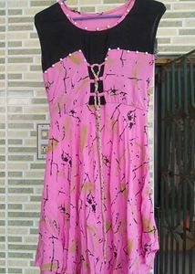 Pink &amp; Black Daily Wear Dress