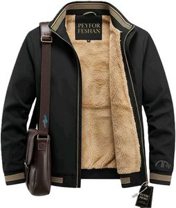 Men's Warm Fleece Lined Jacket, M Size