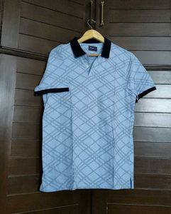 Byford By Pantaloons Men Blue Cotton Casual Tshirt