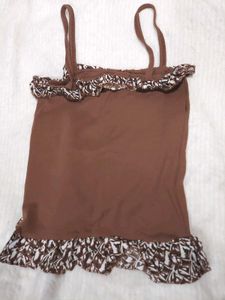 Brown Y2k Crop Top