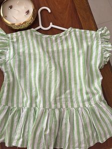 Striped Peplum Top Cotton