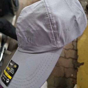Grey Sport Cap with Polo Logo (Clear and descripti
