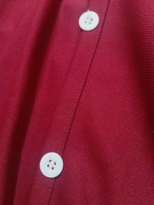 Maroon Button-Down Skirt