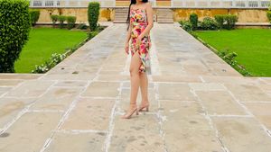 Slit Floral Dress.!