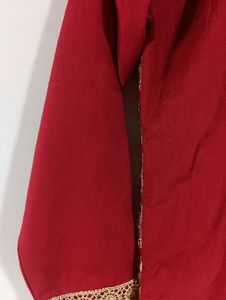 Red Embroidered Casual Top (Women)