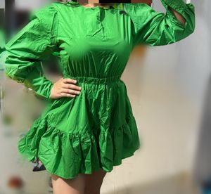 Green Fit And Flare Dress (New)