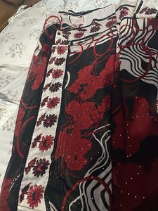 Black Floral Saree