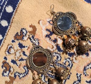 Brown Oxidised Jhumka earrings