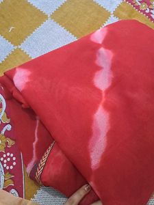 New Red Big  Bandej Saree
