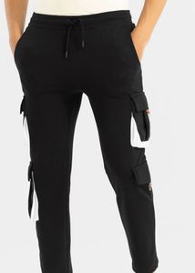 Snitch Black Cargo Joggers with White Detail