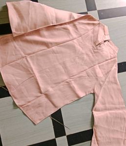 Blush Pink Tie-Neck Blouse