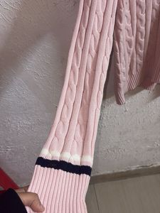 Tommy Pink Cable Knit Sweater