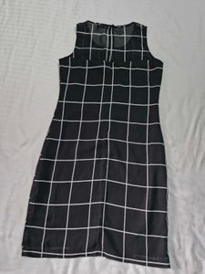 Black &amp; White Grid Dress
