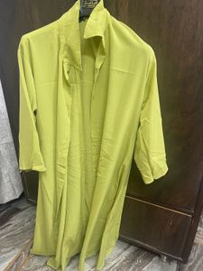 Women Flared 3/4th Sleeve Green Shrug