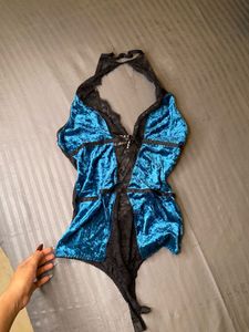 sexy Velvet Lace Bodysuit