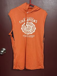 Orange Spunk Sports Athletic Sleeveless Hoodie