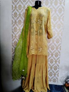 PROBLI Chicken Work Pure Chicke Brand Gharara Set