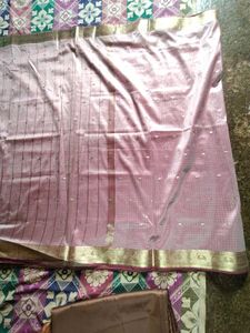 Pink &amp; Gold Sari Fabric