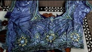 Net Saree  Work With Shimmering Inner Blouse And P