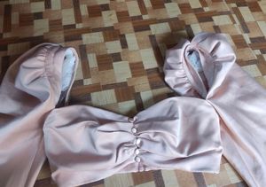 House Of Cb Ballon Sleeves Crop Top
