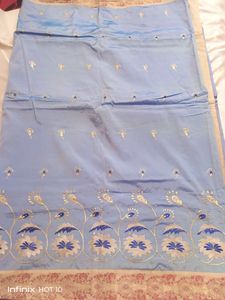 Embroidery Work Silk Saree With Blouse