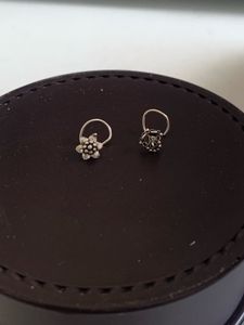 Pure Silver Nose Pin 2 Pice