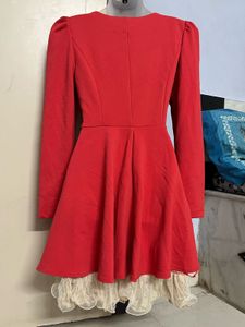 Pintrest Red Long Sleeve Mini Dress