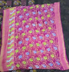Beautiful Magenta Colour Saree
