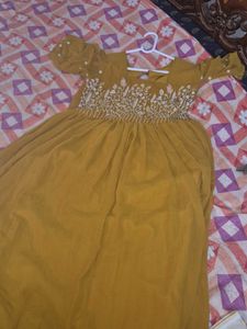 Mustard Embroidered Dress