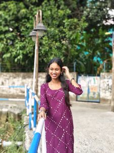 Purple Printed Kurta