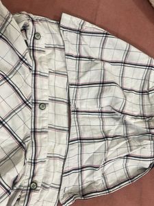 White Plaid Camp Shirt