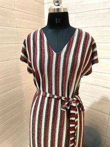 Zara  Striped Midi Dress