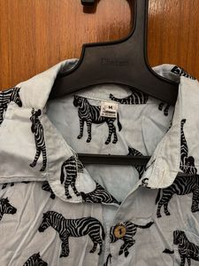 Zebra print shirt in blue