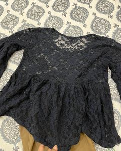 Net Top With Straight Pants