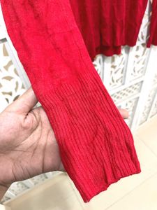 Red Sequin Embellished Sweater B