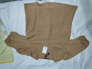 Brown Knit Top
