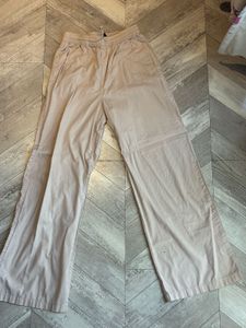 Beige Wide Leg Pants