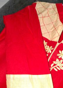 Red Front Slit Kurti
