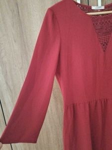 PROMOD Coral Dress with Lace Detail
