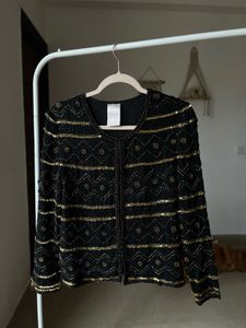 Classic WOMAN BLACK GOLD SEQUINS Jacket
