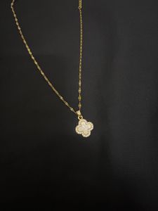 Elegant Clover Double Sided Pendant Necklace