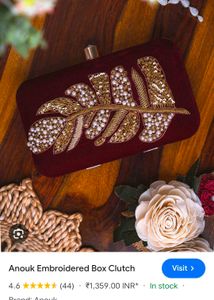 Anouk Embroidered Box Clutch