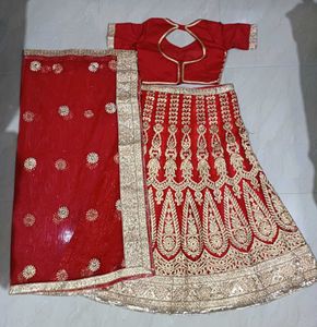 A Beautiful Red Full Stiched Chaniya Choli