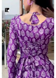 Elegant Purple Printed Kurti