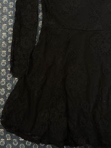 Elegant Black Lace Skater Dress