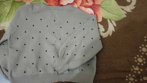 Cozy Grey Heart Print Sweater