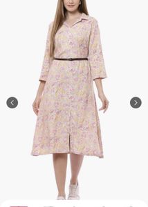 Rangriti Women Grey Floral Midi Dress