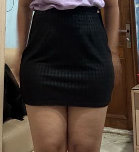 Black Checks Mini Skirt