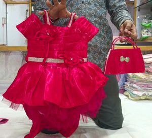 Pink Party Dress &amp; Bag Set