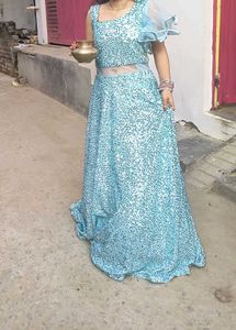 Beautiful Sequence Gown 😍 With Designer Sleeves